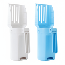 Peneira para areia de gato 2 em 1 com lixeira e suporte para saco.