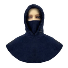Mascherina in pile antivento, colore blu tibetano