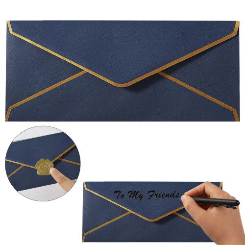 Business Envelopes with Gold Border #10 150gsm 2