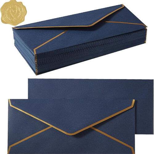 Business Envelopes with Gold Border #10 150gsm 1