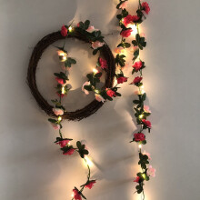 LED-Lichterkette aus Rosenrattan, Kunststoff, 250 cm (98,43 Zoll)