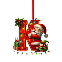 Acrylic Alphabet Baubles Set A-Z Christmas Ornaments