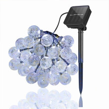 Cordão de luzes solares com 50 LEDs – À prova d'água para jardim externo