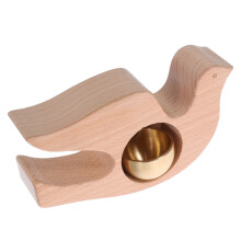 Wooden Doorbell Brass Bell Magnetic Chime Khaki