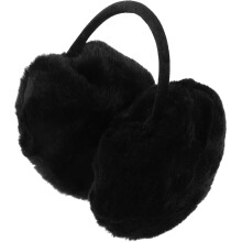 Winteroorwarmers, pluche, zwart, rond, 1 stuk