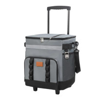 Bolsa térmica isolada com rodas reforçadas.
