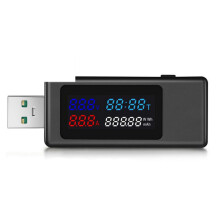 Δοκιμαστής ισχύος USB με ένδειξη τάσης και ρεύματος σε πραγματικό χρόνο