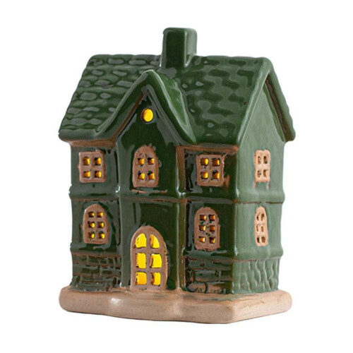 White Ceramic Christmas Village House Set – Light-Up