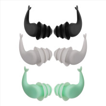Bouchons d'oreilles de natation en silicone étanches – 3 paires