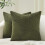 Conjunto de 2 capas de almofada decorativas 45x45 cm verde-oliva 1