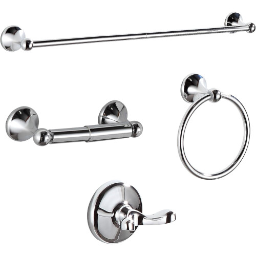 Conjunto de acessórios para banheiro de parede, 4 peças