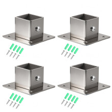 Soportes laterales para barra de armario con base de brida reforzada (juego de 4)