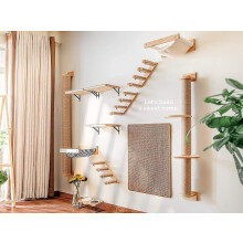Wall-Mounted Cat Activity Tree with Jute Posts and Pine