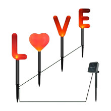 Luces solares LED rojas para el Día de San Valentín – 4 cabezales