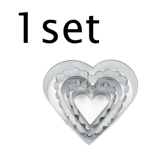 5-delat set med hjärtformade kakformar