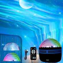 Proyector 2 en 1 de auroras boreales y olas del océano, 14 efectos,