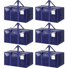 Sacs de déménagement ultra-résistants bleu foncé, lot de 6