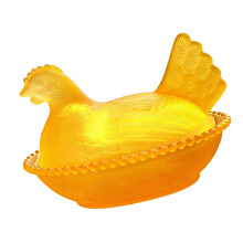 Tarro de cristal para dulces con tapa, diseño de gallina en nido, 1 unidad.