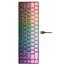Ergonomisch mechanisch toetsenbord met 68 toetsen en RGB-achtergrondverlichting.