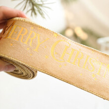 Weihnachtliches Goldfolien-Band-Set – Festliches Geschenkpapier & Weihnachtsbaum