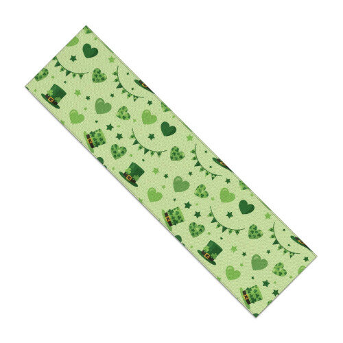 Chemin de table vert en imitation lin 13 x 48 pouces
