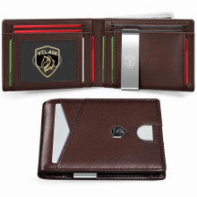 Men's Ultra-Thin RFID-Blocking Leather Wallet with 11 Card