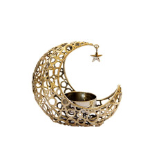 Schwarzer und goldener Kerzenhalter aus Metall, modern und romantisch, 1 Stück