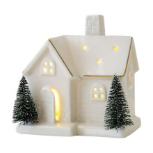 Décoration de maison de village de Noël en céramique LED – Ouverte