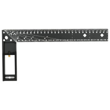 Esquadro para marcenaria de 40 cm com múltiplos ângulos e furos para marcação.
