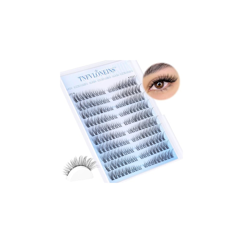 Natural wispy lash clusters C curl individual extensions