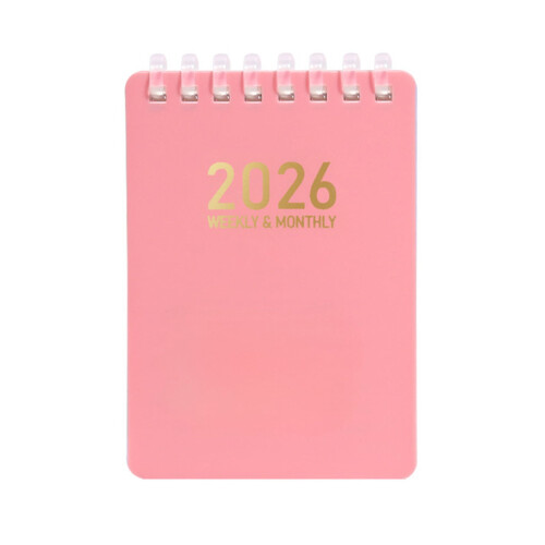 A7Mini Notesbog Planner Pink4,25x3,0 tommer Ugentlig Månedlig