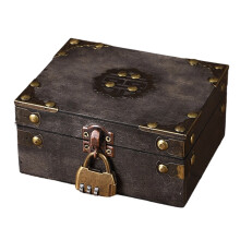 Wood Storage Case For Secure Jewelry-retro gray Password lock