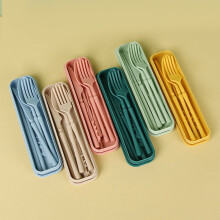 16-Piece Portable Striped Cutlery Set with Box (2 Pack)