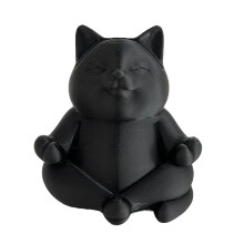Brilhouderstandaard voor bureau Hars Katten Standbeeld-Zwarte L