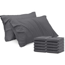 Lot de 12 taies d'oreiller 51 x 66 cm, en microfibre brossée, avec fermeture à rabat.