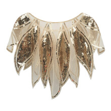 Elegant Breathable Mesh Capes Retros Embroidered-Champagne
