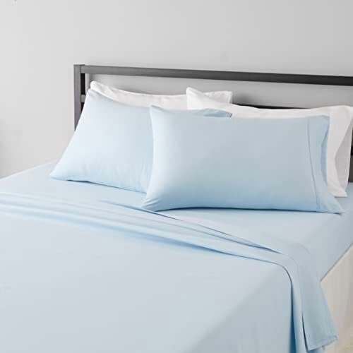 Σετ σεντόνια μικροϊνών King Light Blue 4 τεμαχίων