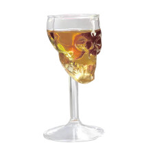 Hoge glazen beker met doodskopmotief - Borosilicaatglas 75 ml