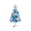 Blue snow-flocked mini Christmas tree 45 cm with LED lights 1