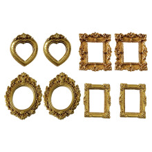 8PCS Mini Photo Frame with Baroquely Styles Wear-gold