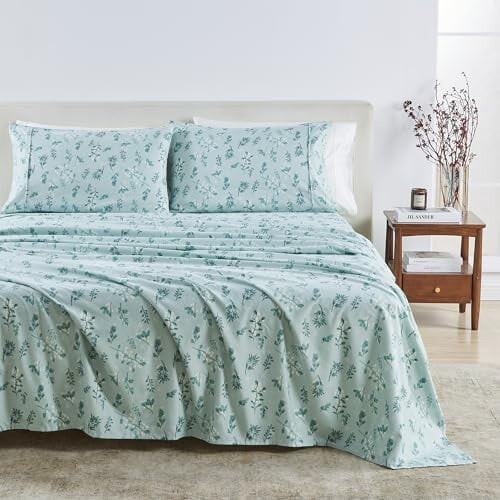 King Microfiber Lakenset – Bosprint, Geborsteld &