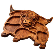 Artistic Cow Themed Wooden Charcuterie Tray Cheese Board for-A