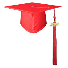 Casquette de remise de diplôme classique, chapeau-Adulte rouge