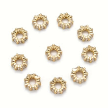 Cuentas espaciadoras facetadas, oro rosa dorado, bronce, 10 unidades