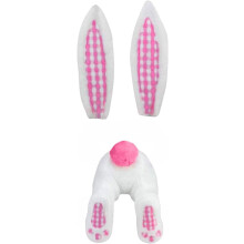 Kit de couronne de Pâques en forme de fesses de lapin – ABS et tissu, 1 pièce