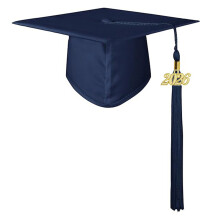 2026 Graduation Cap Tassels Bachelor Hat For-Navy blue aldult