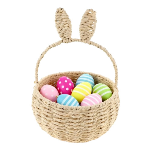 Panier de Pâques tressé en forme de lapin avec anses