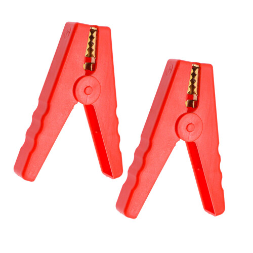 2pcs Durability Copper Alligator Clamps for Reliable-Red big