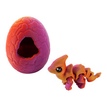 Detailed 3D Printed Hatching Dragon-desert rose Parasaurolophus