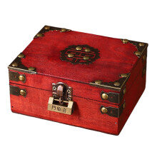 Handcraft Wood Storage Box Lock For-retro red Xilin door lock